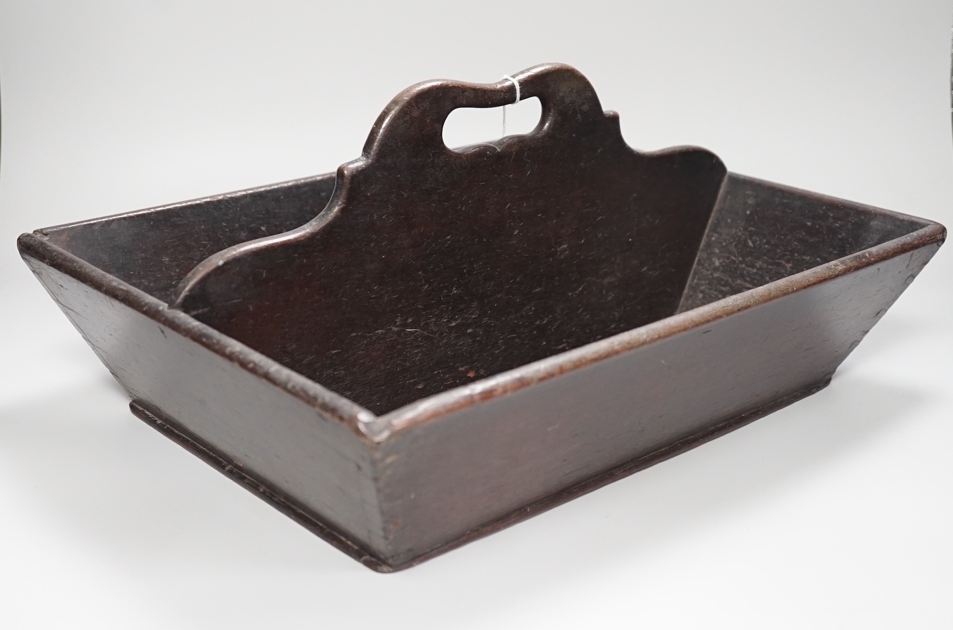 A George III mahogany cutlery tray, 41cms wide x 32cms deep